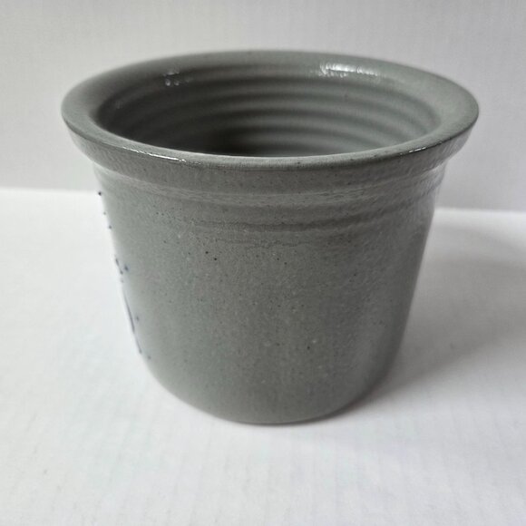 Eldreth Pottery Snowman Crock Blue Salt Glaze Christmas Winter Decor - Picture 4 of 8